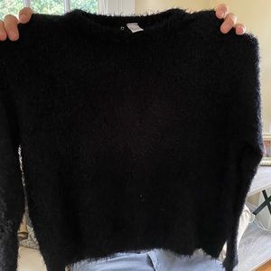 H&M fuzzy black sweater